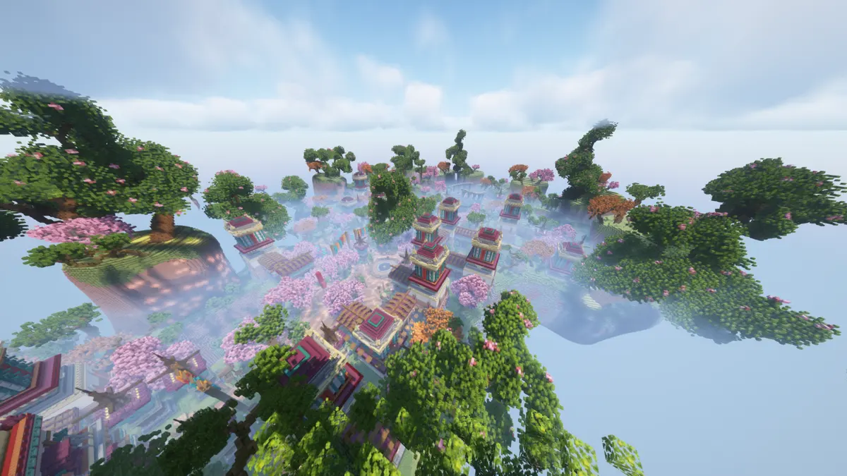 Сакура-остров, спавн, Minecraft server build