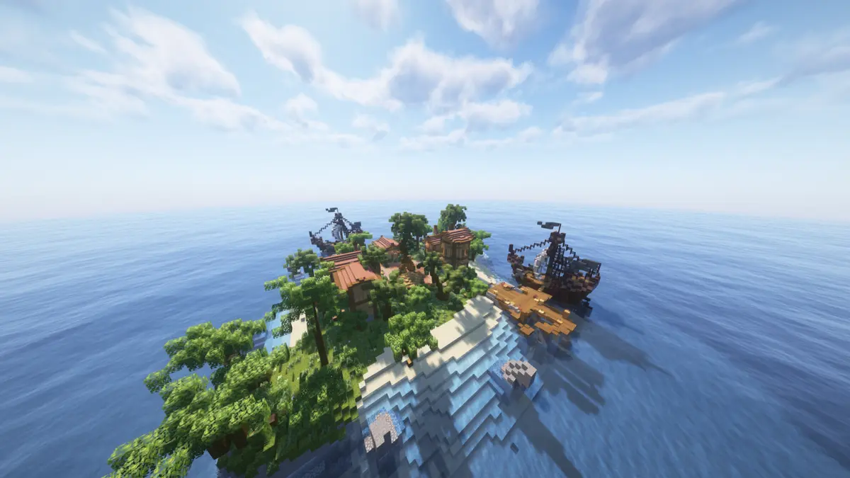 Тропический остров, custom map build for a Minecraft server